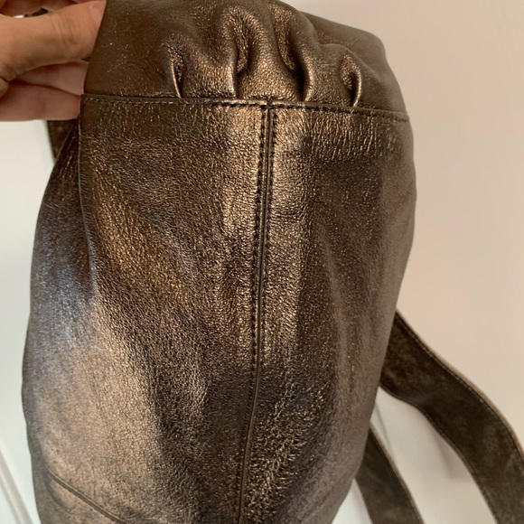 Like New KOOBA Elisha Bronze Metallic Leather Bow Shoulder Bag - Picture 10 of 14